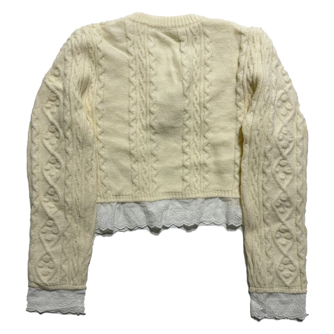 새상품 여자 꽈배기 레이스 가디건 (아이보리) 상품이미지2