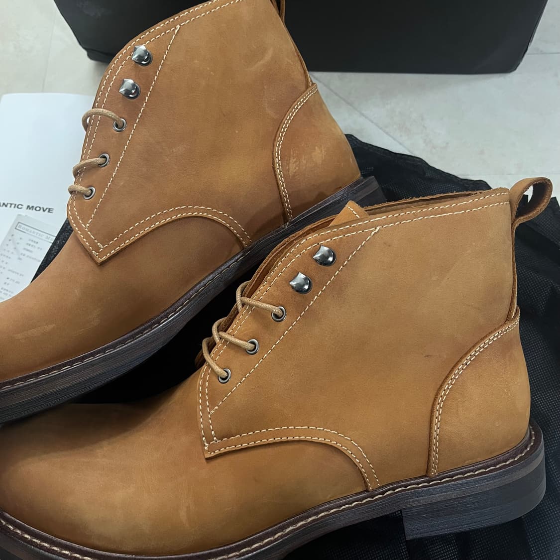 새상품(280) 로맨틱무브 레일로드 워커 오일 빈티지 탄 상품이미지5