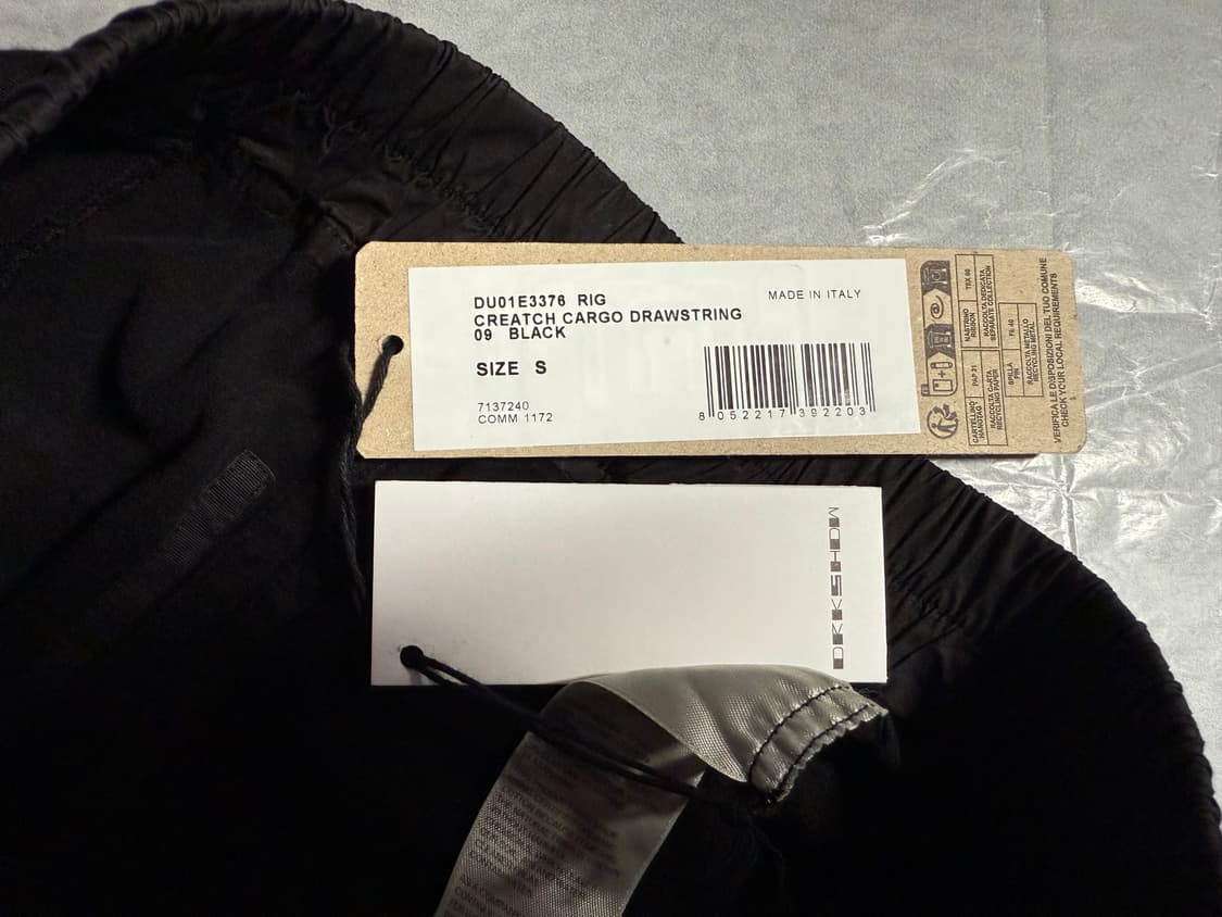 [S] 릭오웬스 다크쉐도우 Creatch 크리치 카고 팬츠 블랙 상품이미지7
