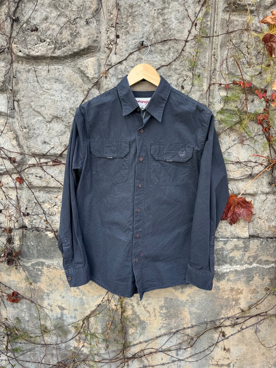 랭글러 빈티지 투포켓 프리미엄 워크 셔츠 그레이 s 상품이미지1