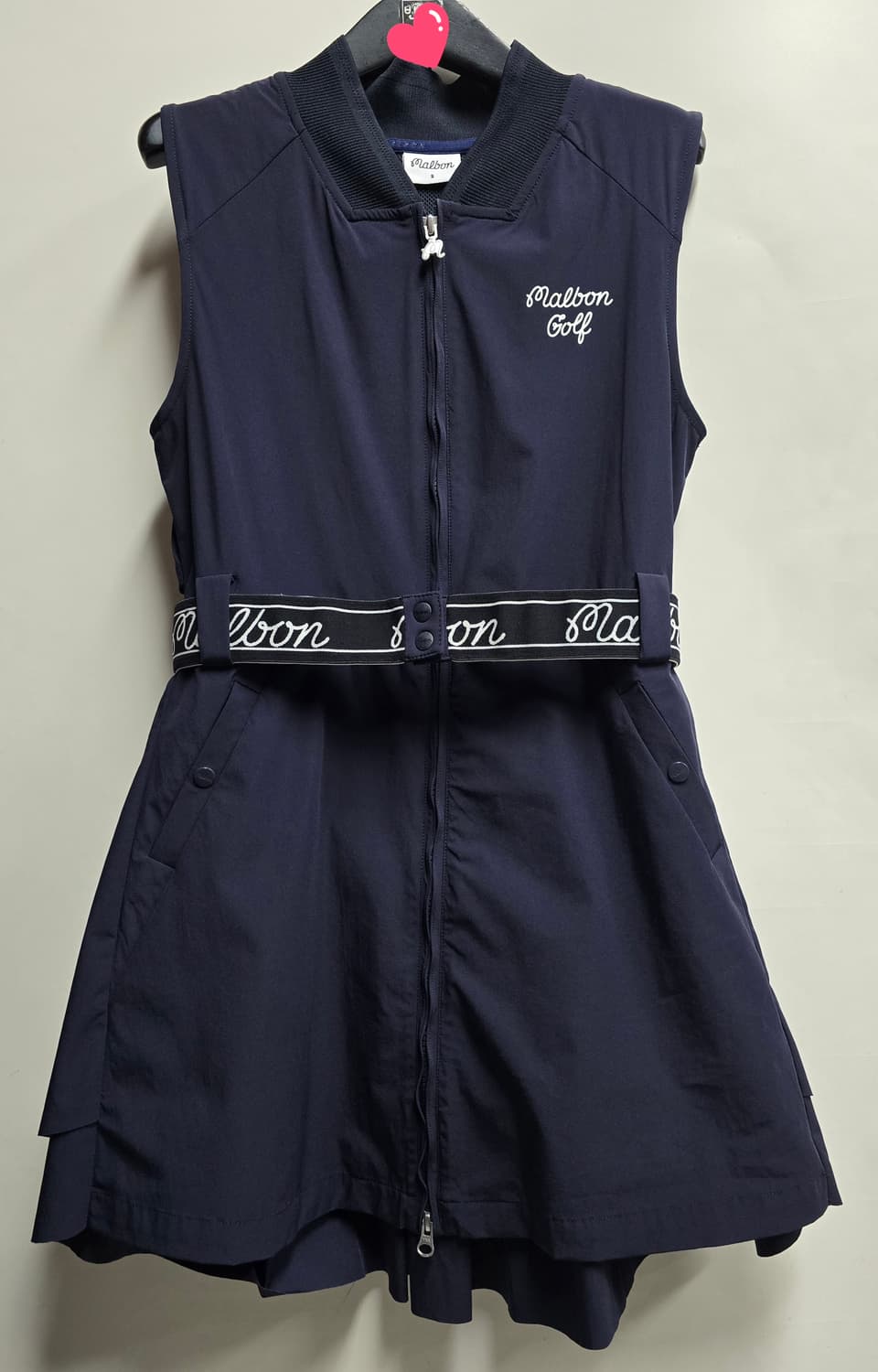 말본 골프 벨티드 우븐 플리츠 원피스 S 상품이미지1
