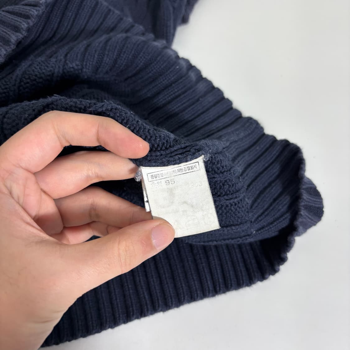 95 폴로 랄프로렌 네이비 꽈배기 브이넥 니트조끼 상품이미지4