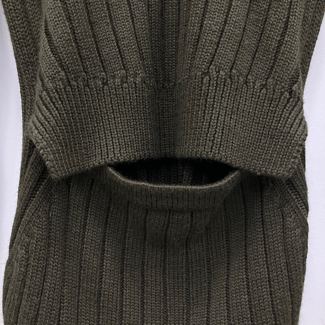 MM6 메종 마르지엘라 카키 리브드 니트 스웨터 XL 상품이미지6