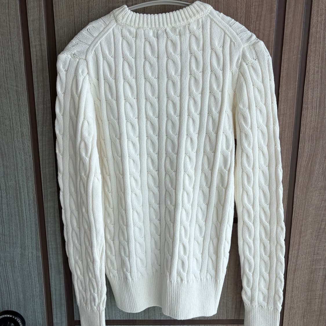 새상품(XS)메종키츠네 로얄 케이블 니트 화이트 상품이미지4