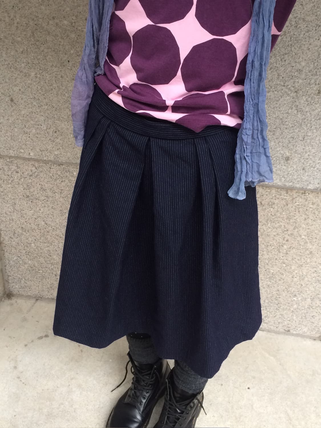 스트라이프 턱 스커트 상품이미지4