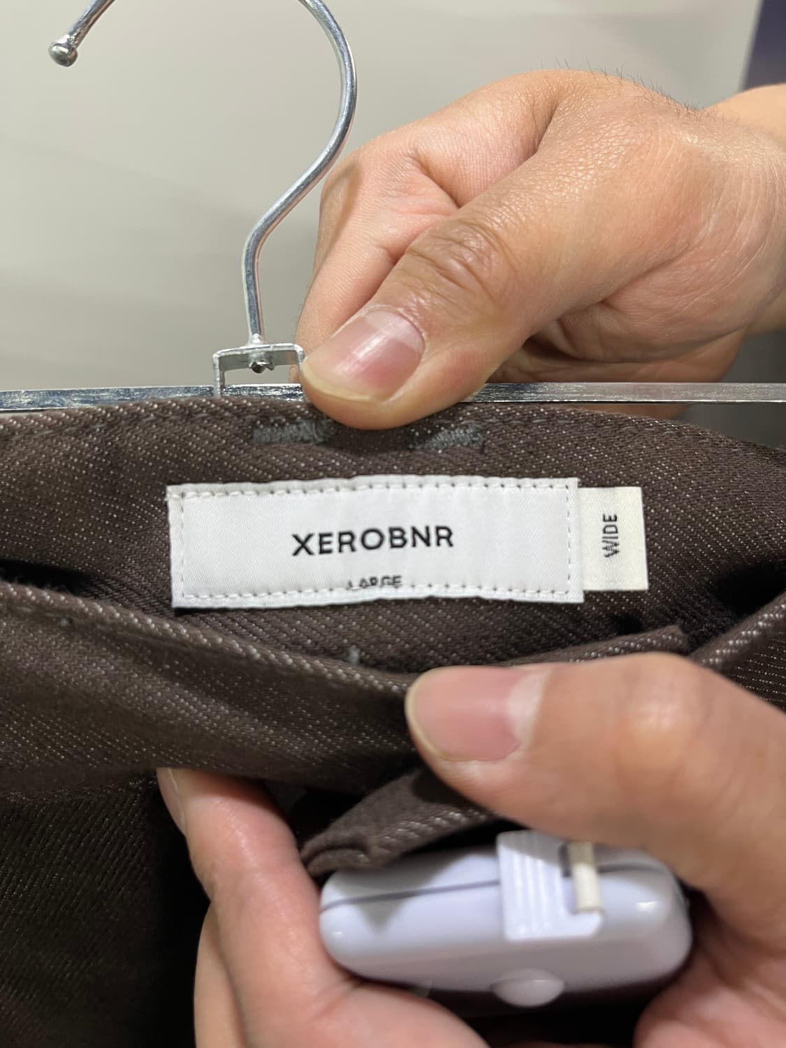 XEROBNR 제로 와이드 팬츠 브라운 L사이즈 상품이미지4