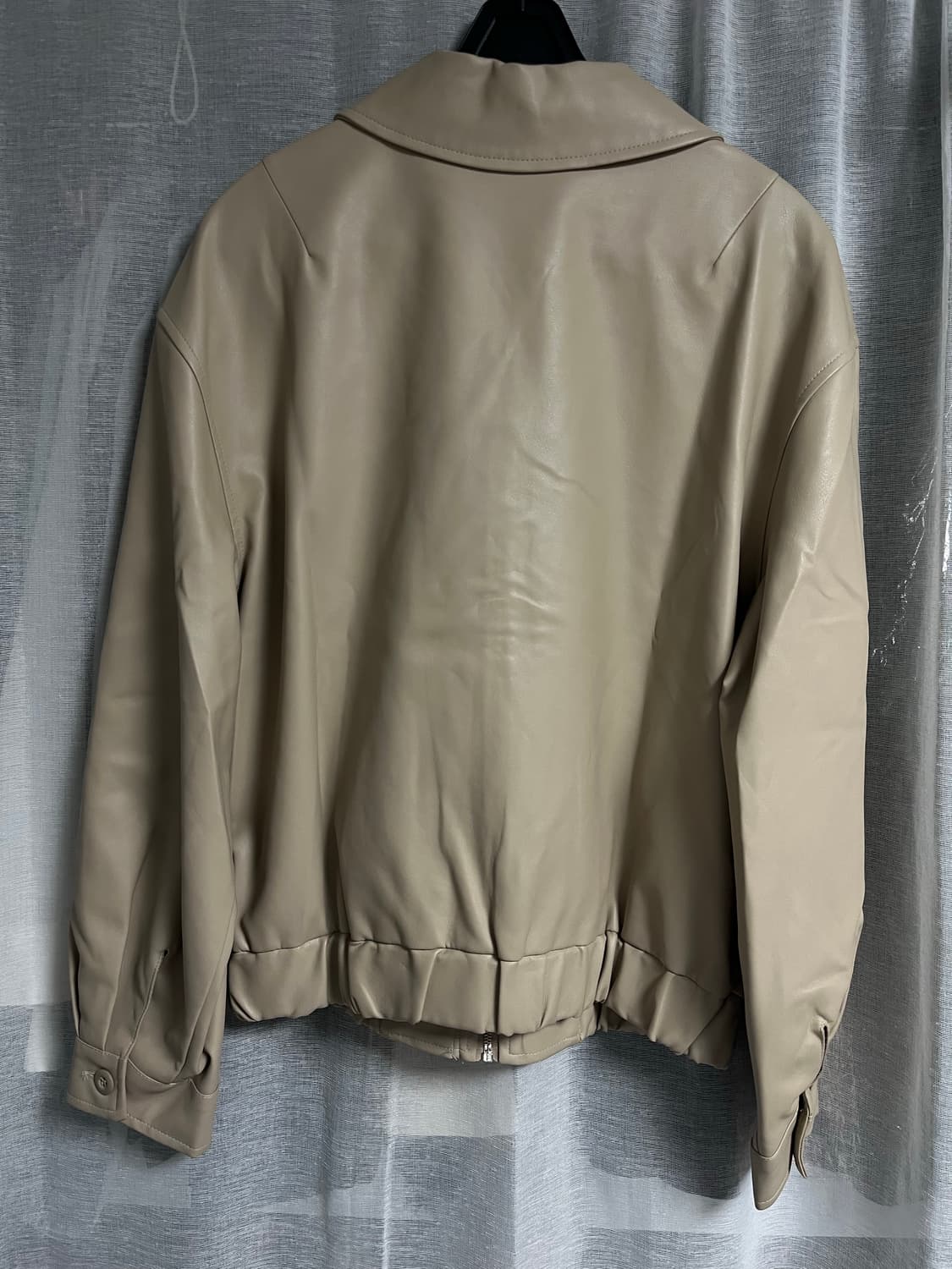 베이지 레더 자켓 상품이미지3