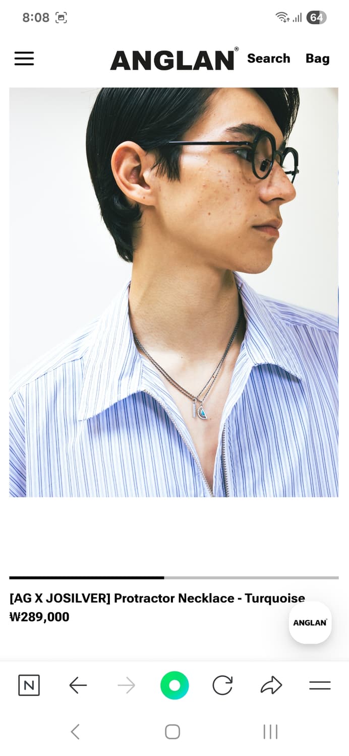 앵글런 조실버 터키석 목걸이 상품이미지5