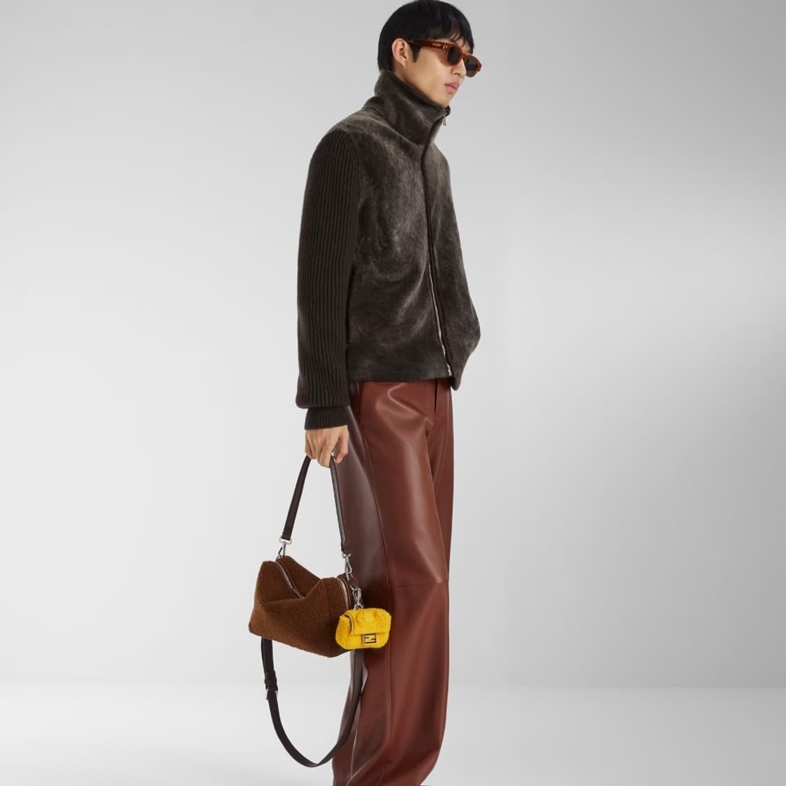 [미사용/48] 펜디 시어링 블루종 니트 집업 브라운 상품이미지9