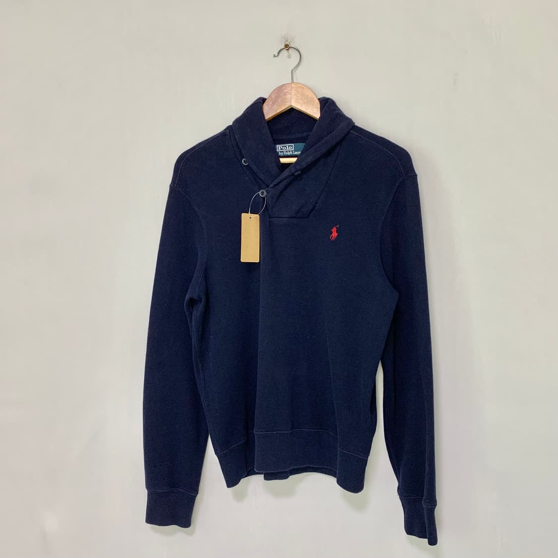폴로 랄프로렌 빈티지 사선 하이넥 코튼 롱슬리브 맨투맨 네이비 M 상품이미지1