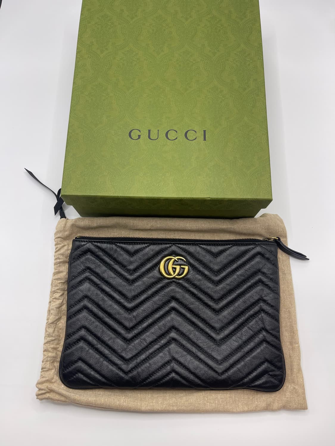 구찌 마몽(마틀라세) 블랙 클러치 상품이미지1