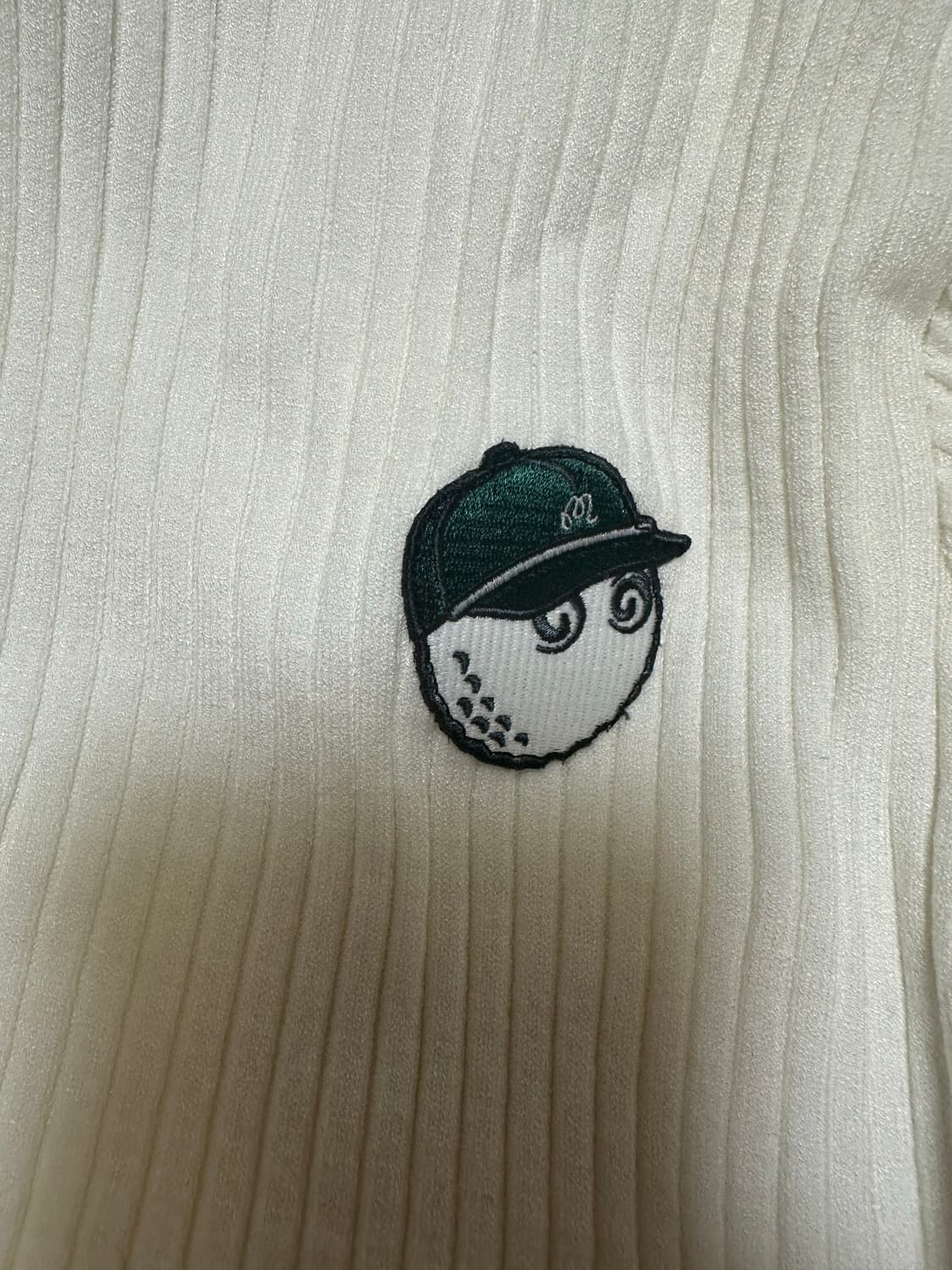 말본 골프 화이트 리브 니트 긴팔티 정품 상품이미지5