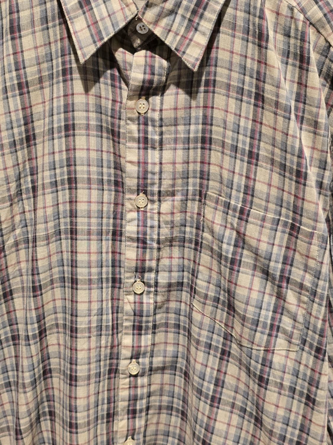 80s Sutton Place Plaid Button-Down Shirt 상품이미지2