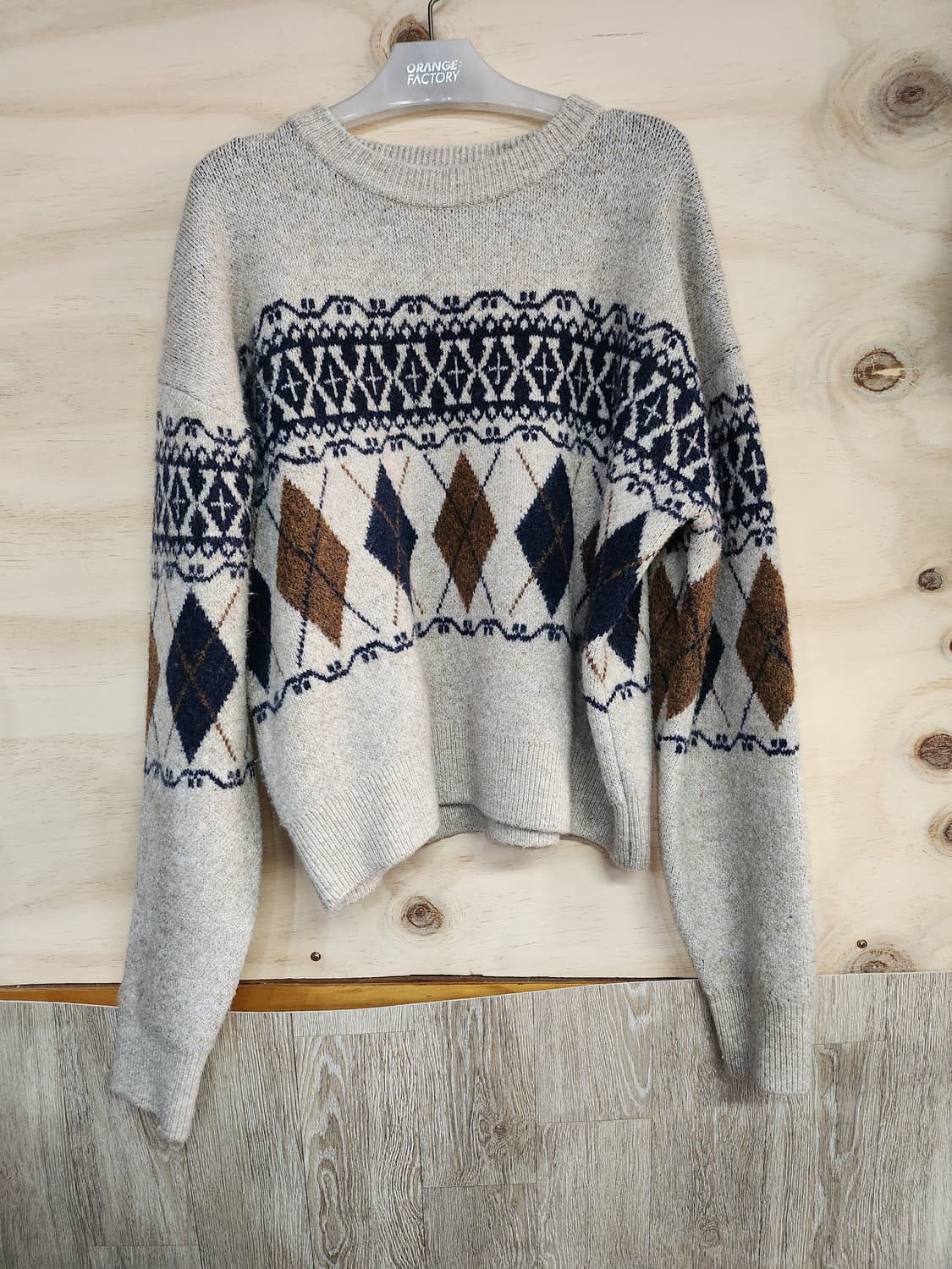 177) 66걸스 아가일 패턴 니트 스웨터 상품이미지1