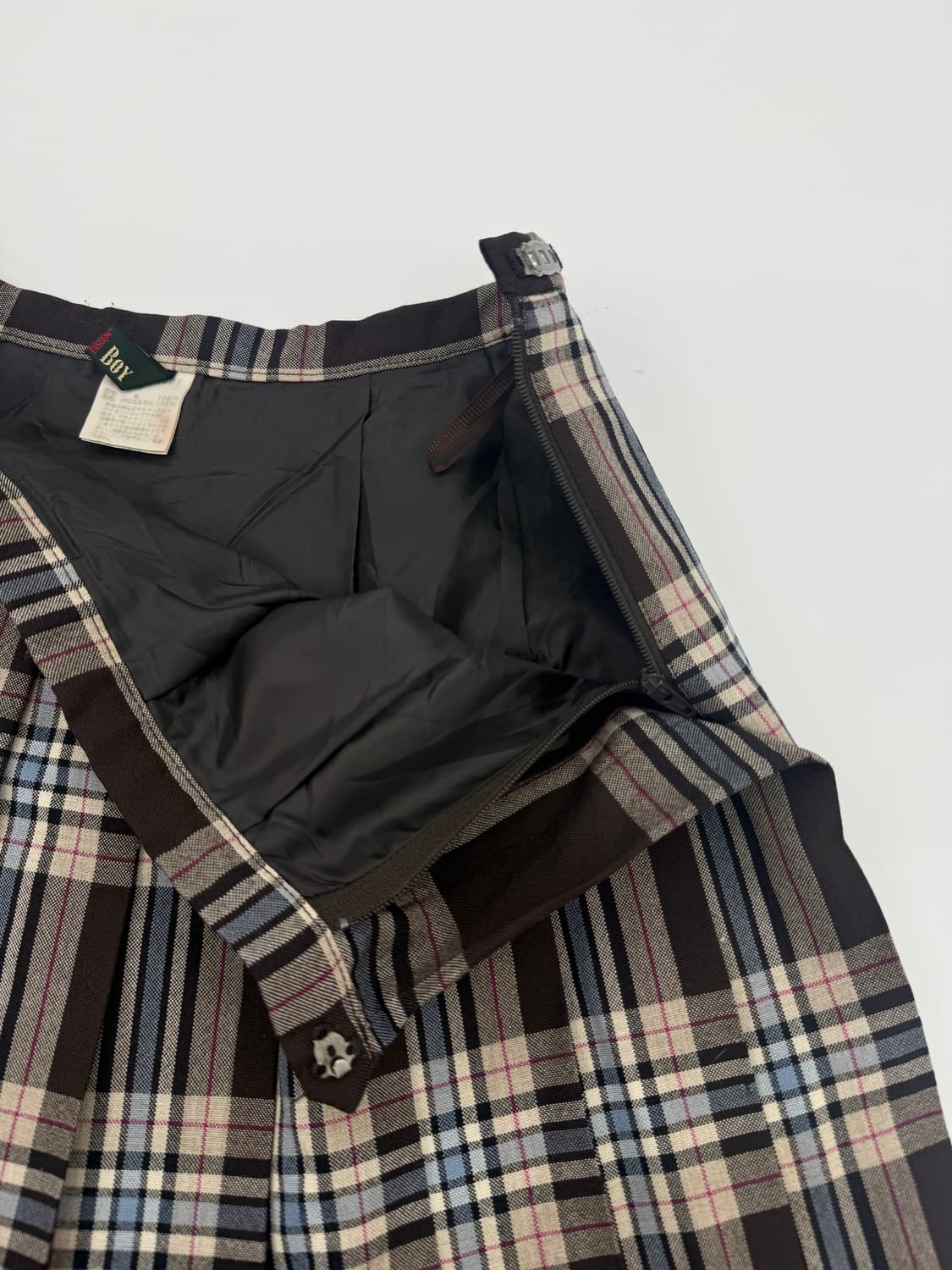 빈티지 Eastboy 체크 레이어드 플리츠 미니 스커트 상품이미지4