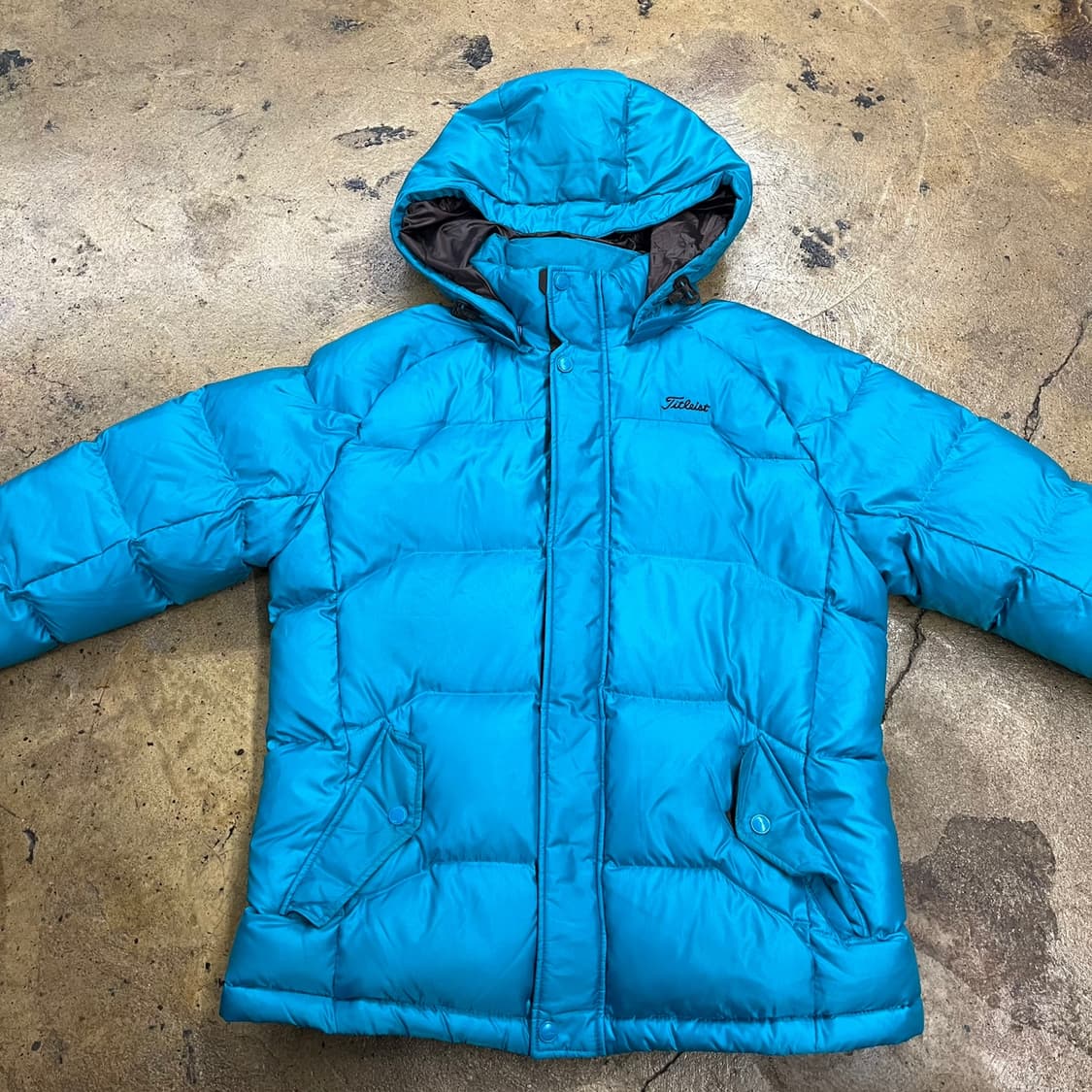 [정품/L] 타이틀리스트 블루 패딩 점퍼 후드 탈부착 b16 상품이미지3