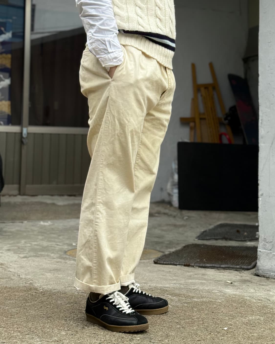 90‘s 폴로 랄프로렌 투턱 코듀로이 키팅 팬츠 36 상품이미지8