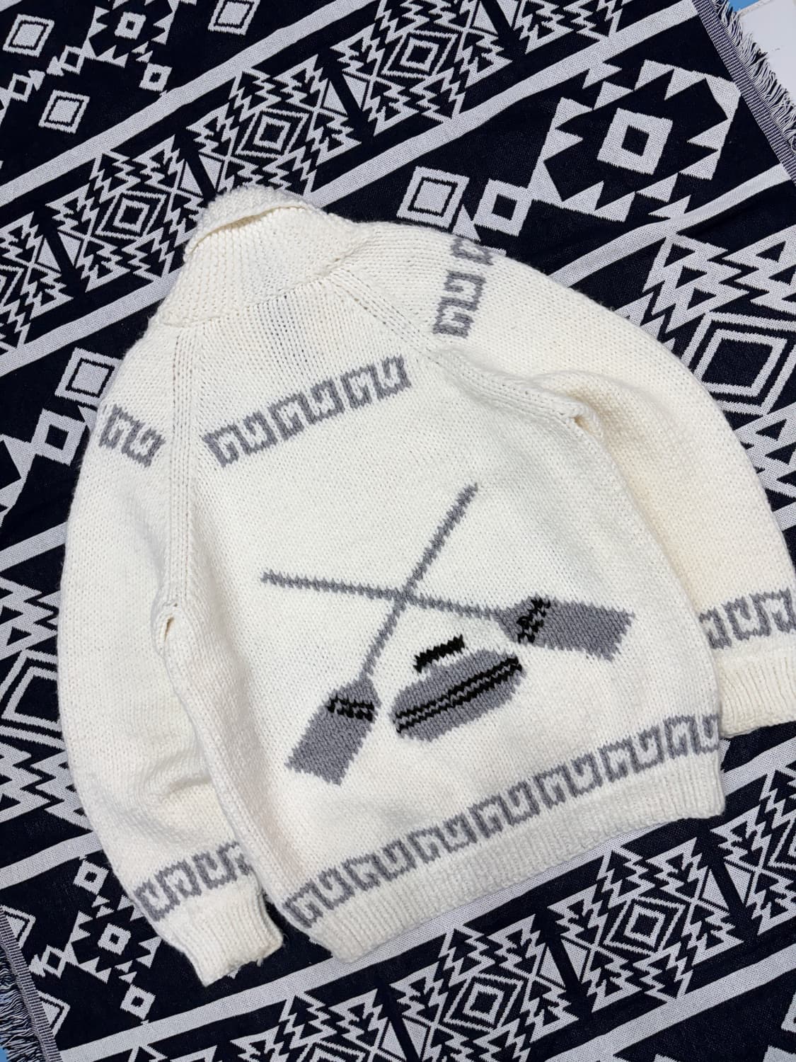 1970s 컬링 코위찬 2XL Curling Cowichan 캐나다스웨터 상품이미지9