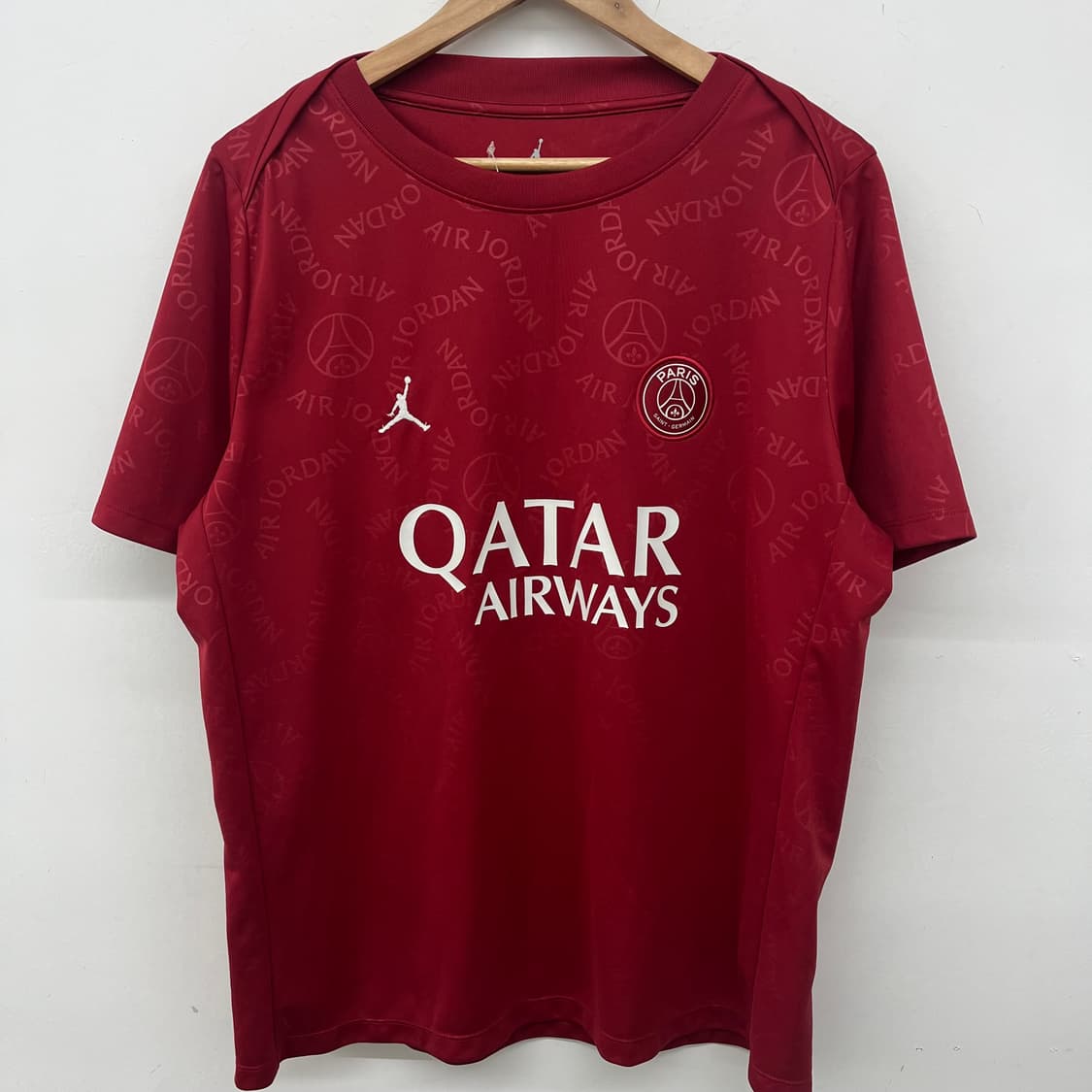 PSG 조던 Qatar 반팔 티셔츠 버건디 남성XL 상품이미지2