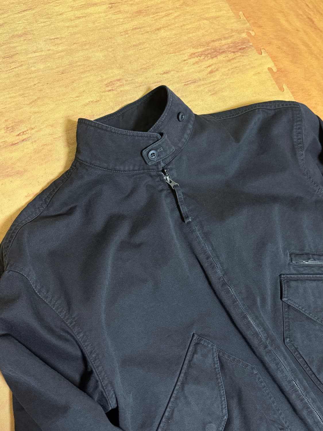 쿠어 카치온 워시드 트리밍 카라 점퍼 (워시드블랙) 상품이미지1