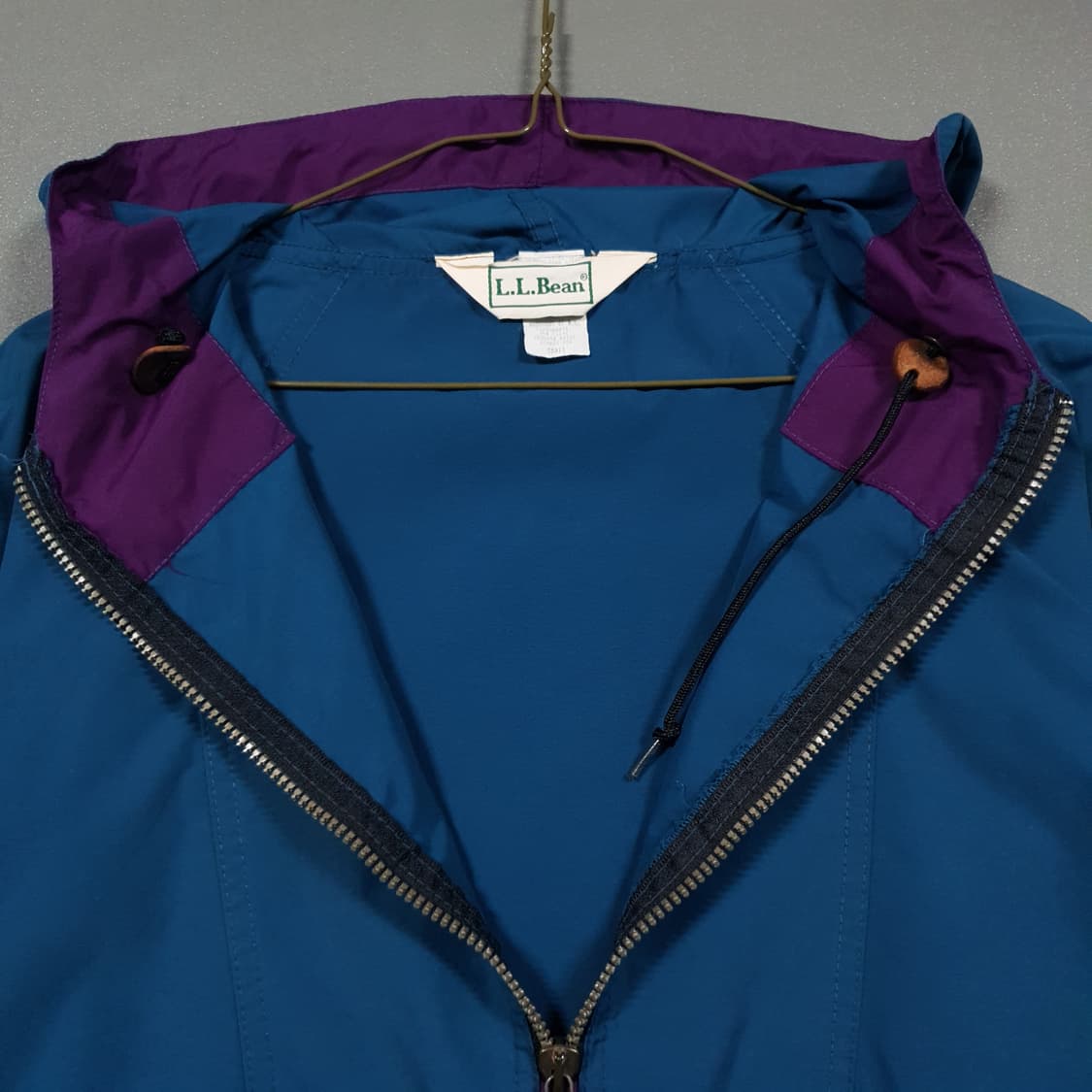 실측 M) L.L.Bean 엘엘빈 90s 배색 후드 아노락 바람막이 자켓 상품이미지3