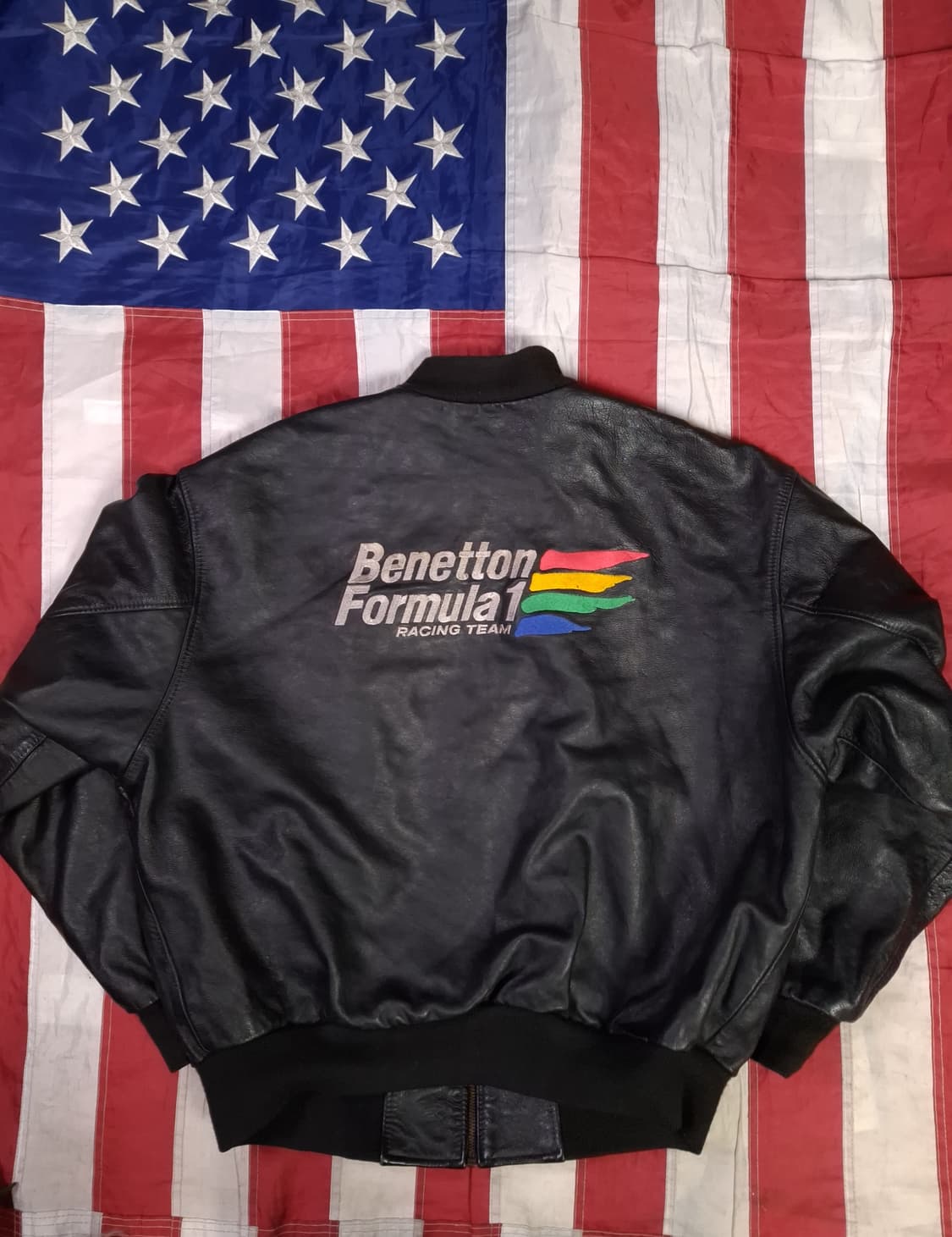 오리지날 80's 영국제조 베네통포뮬라 리얼레더 MA-1 항공자켓 상품이미지1