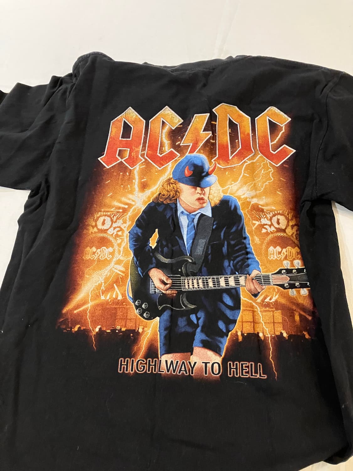 AC/DC 프린팅 반팔 티셔츠 블랙 상품이미지3