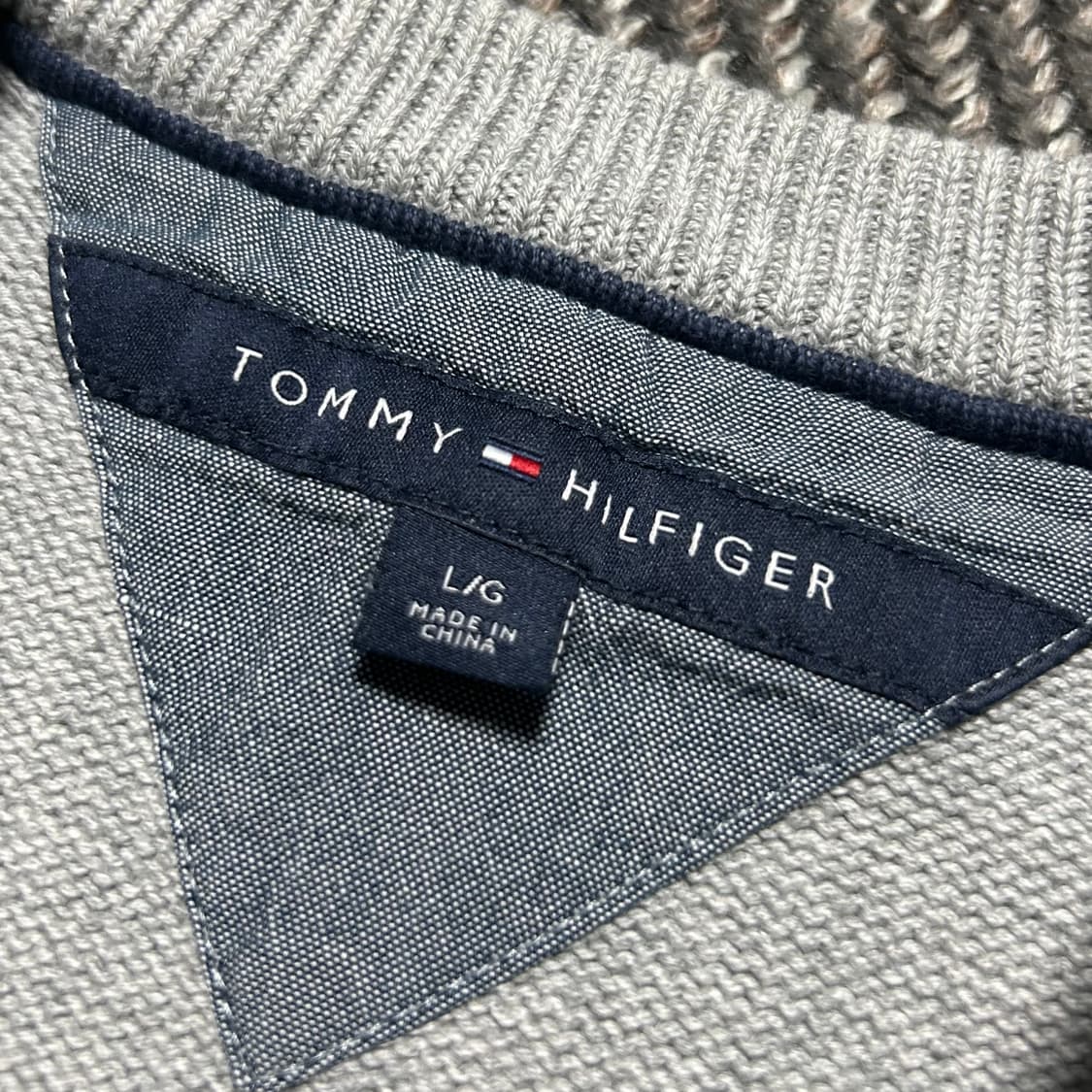 [L] Tommy 타미힐피거 그레이 코튼 라운드 니트 상품이미지5