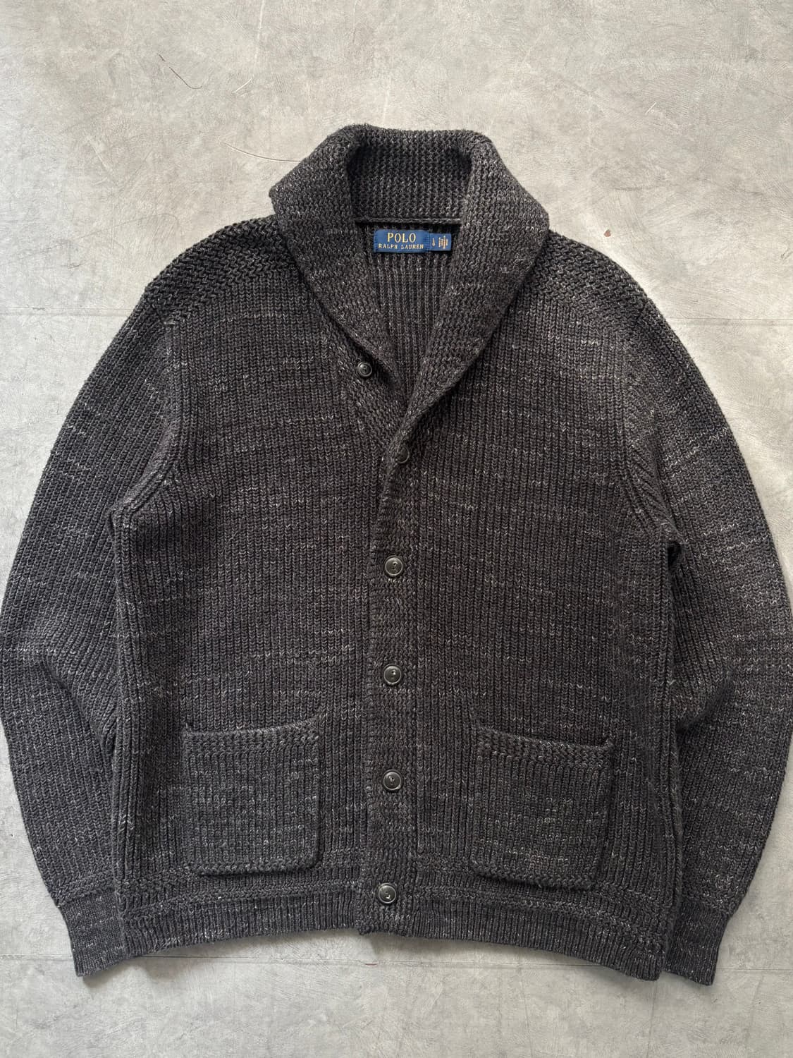 Polo 폴로 랄프로렌 신형 딥차콜 숄카라 가디건 상품이미지4