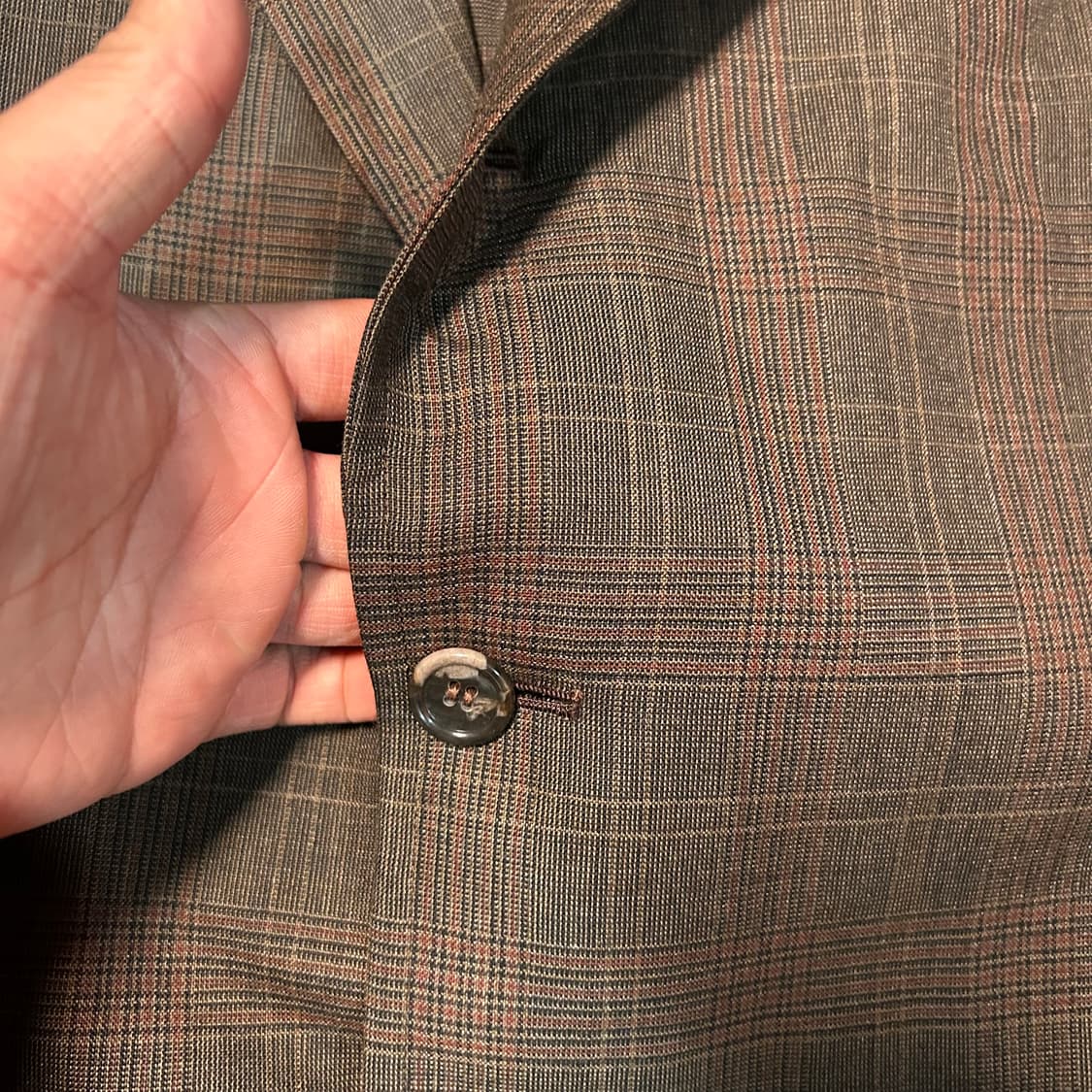 [M] 반 자켓 린넨 체크패턴 블레이저 상품이미지3