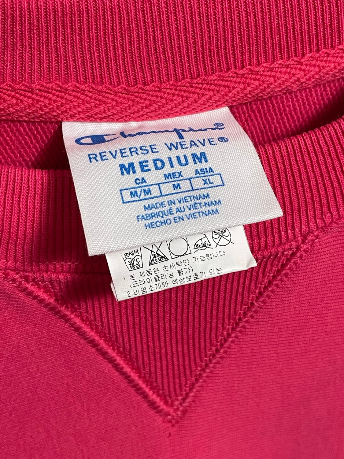 [M] 챔피온 리버스위브 빈티지 맨투맨 티셔츠 핑크색 상품이미지2