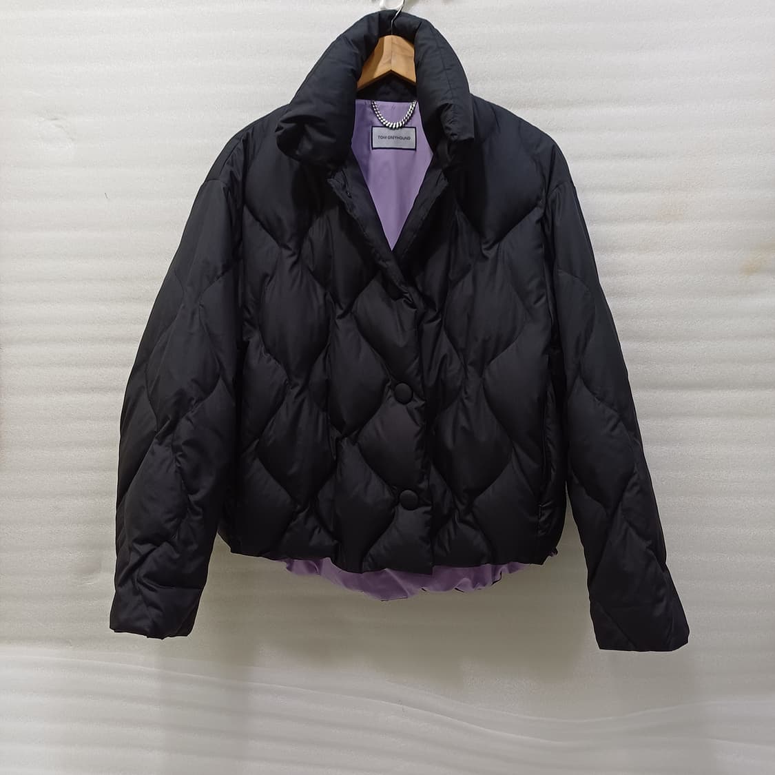 한섬 톰그레이하운드 구스 다운 숏 패딩 여성 오버 M L 사랑봉봉 상품이미지1