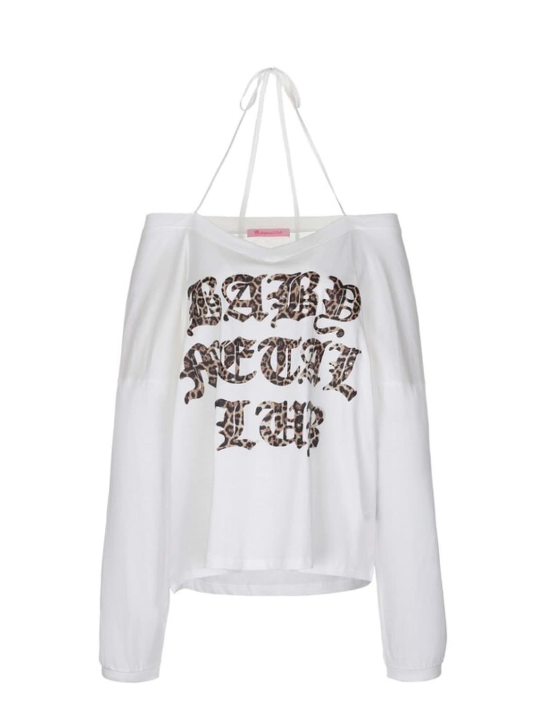 베이비메탈클럽 레오파드 로고 스트링티 화이트 상품이미지1