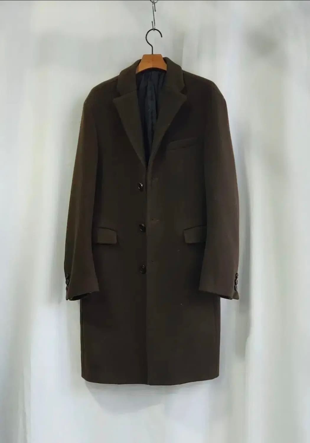 [시스템옴므] 울 캐시미어 싱글 쓰리버튼 코트 100 상품이미지1