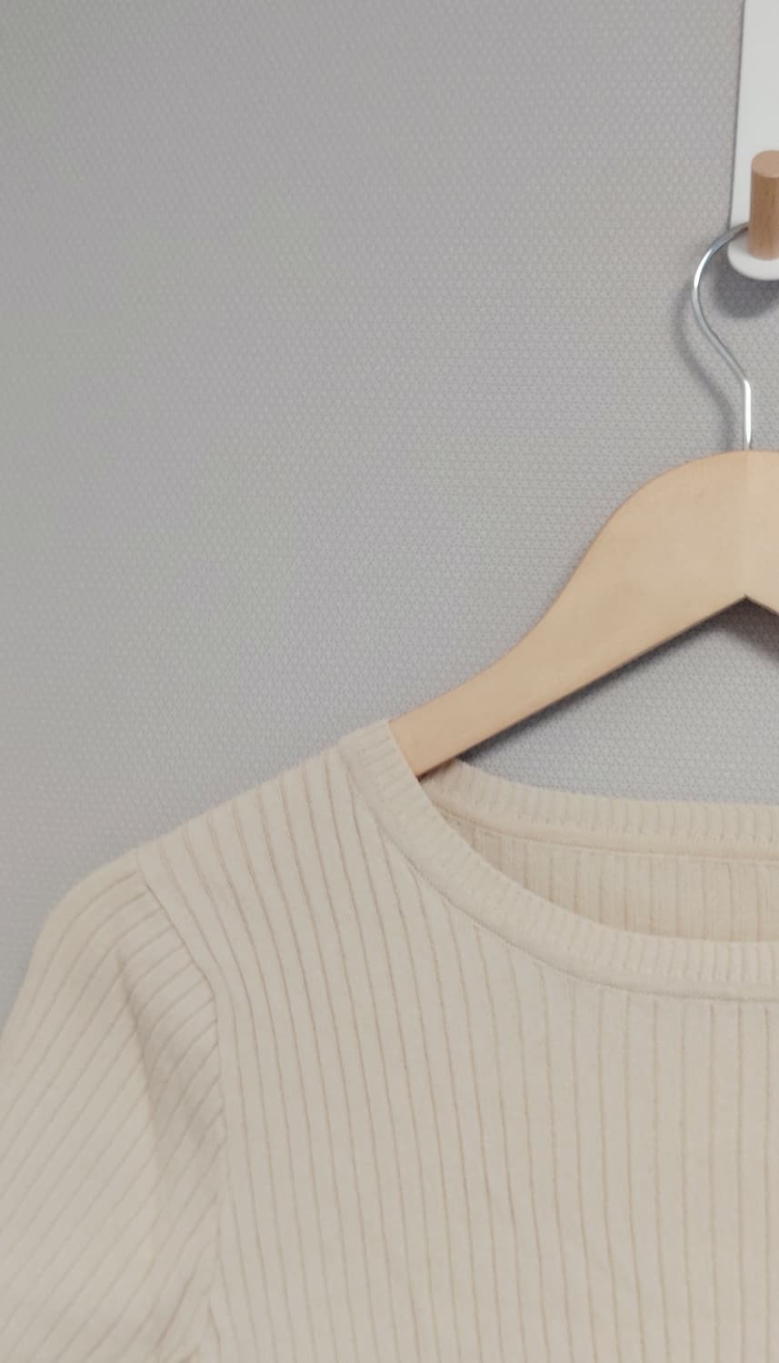 베이직 골지 반팔 니트티 상품이미지4