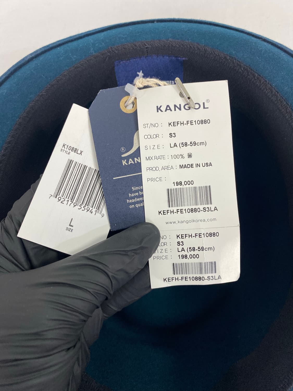 캉골 네이비 울 숏 페도라 중절모 새상품 L 상품이미지6