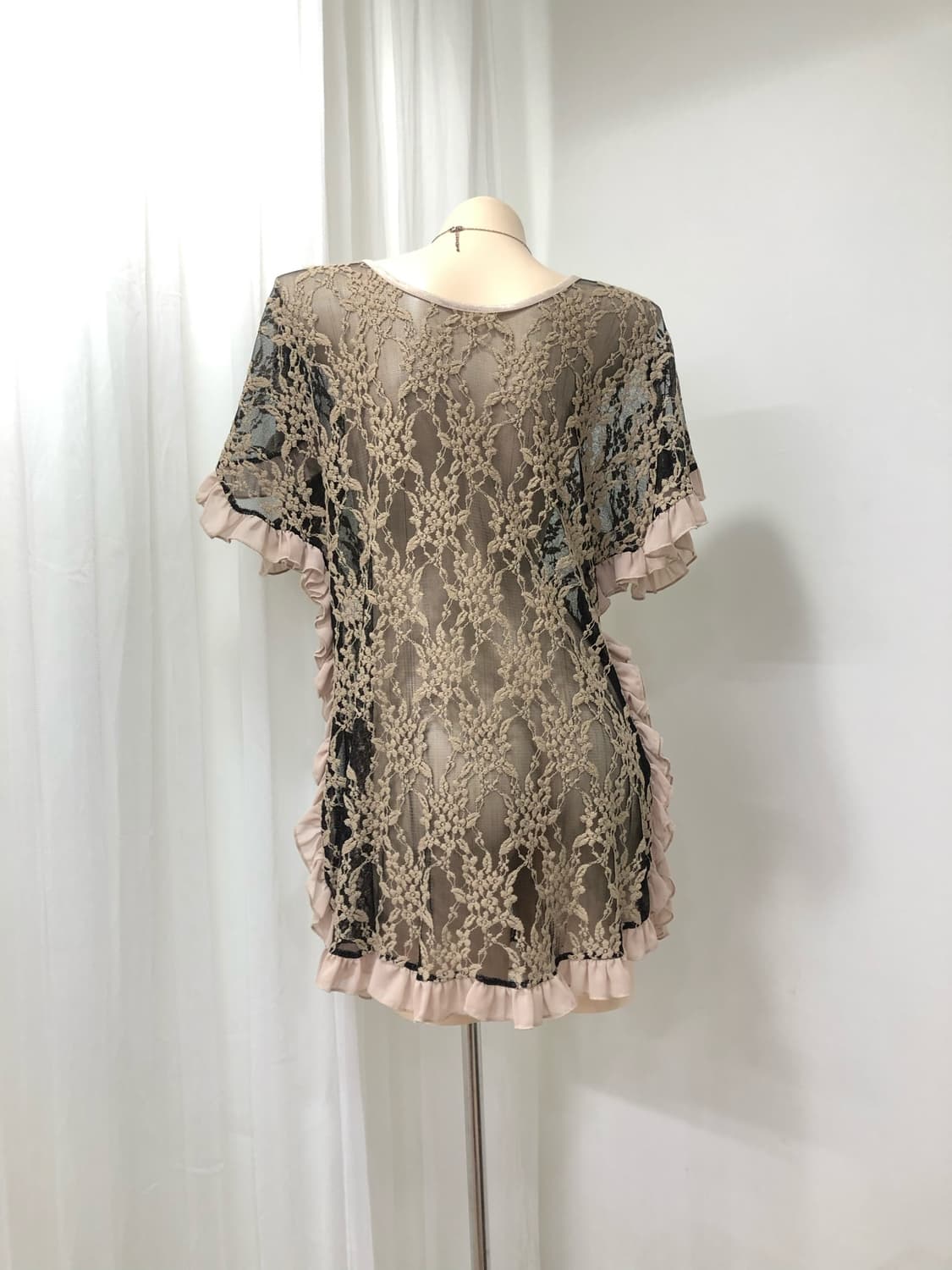 grunge brown lace mesh top 상품이미지4