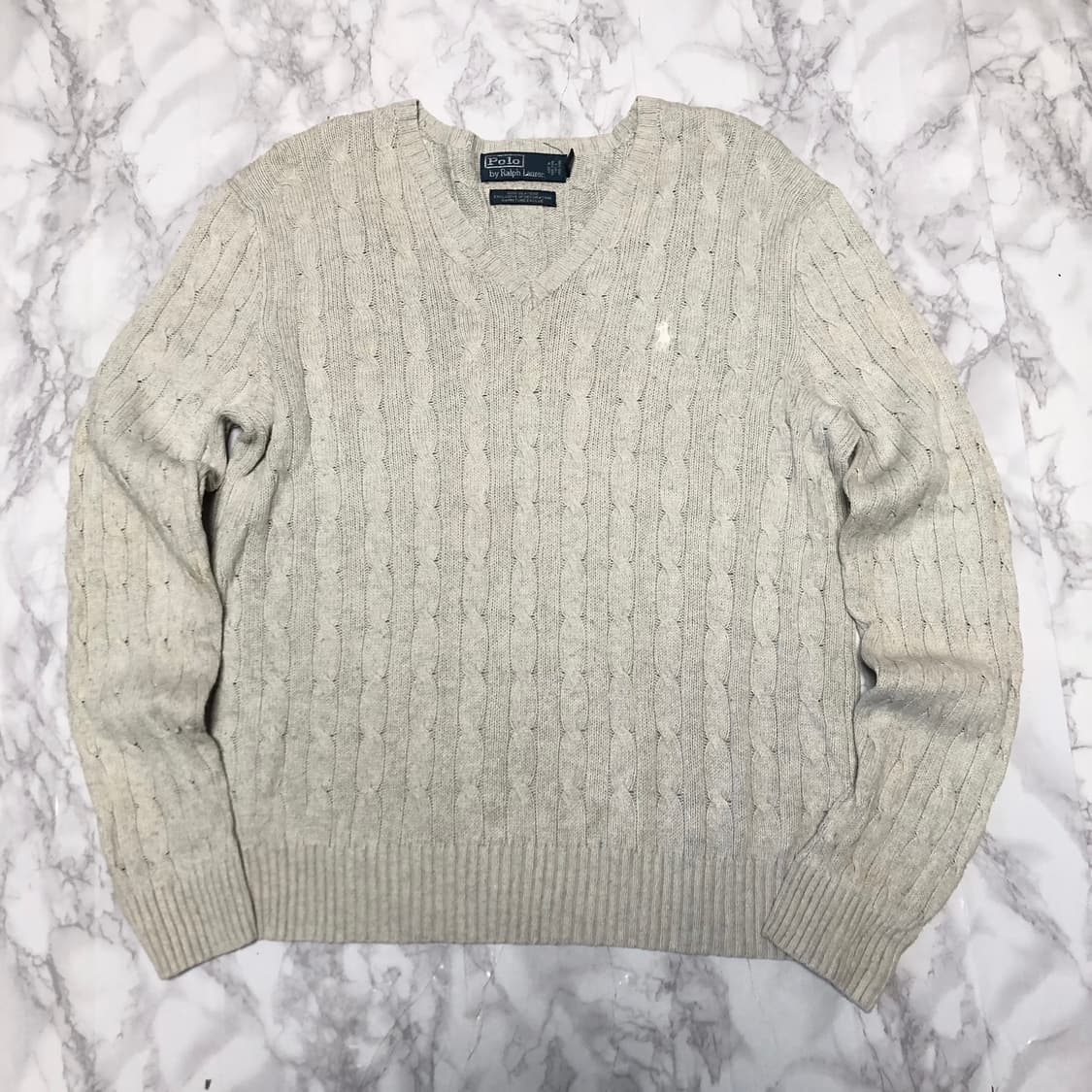 폴로 랄프로렌 니트 꽈배기 브이넥 상품이미지1