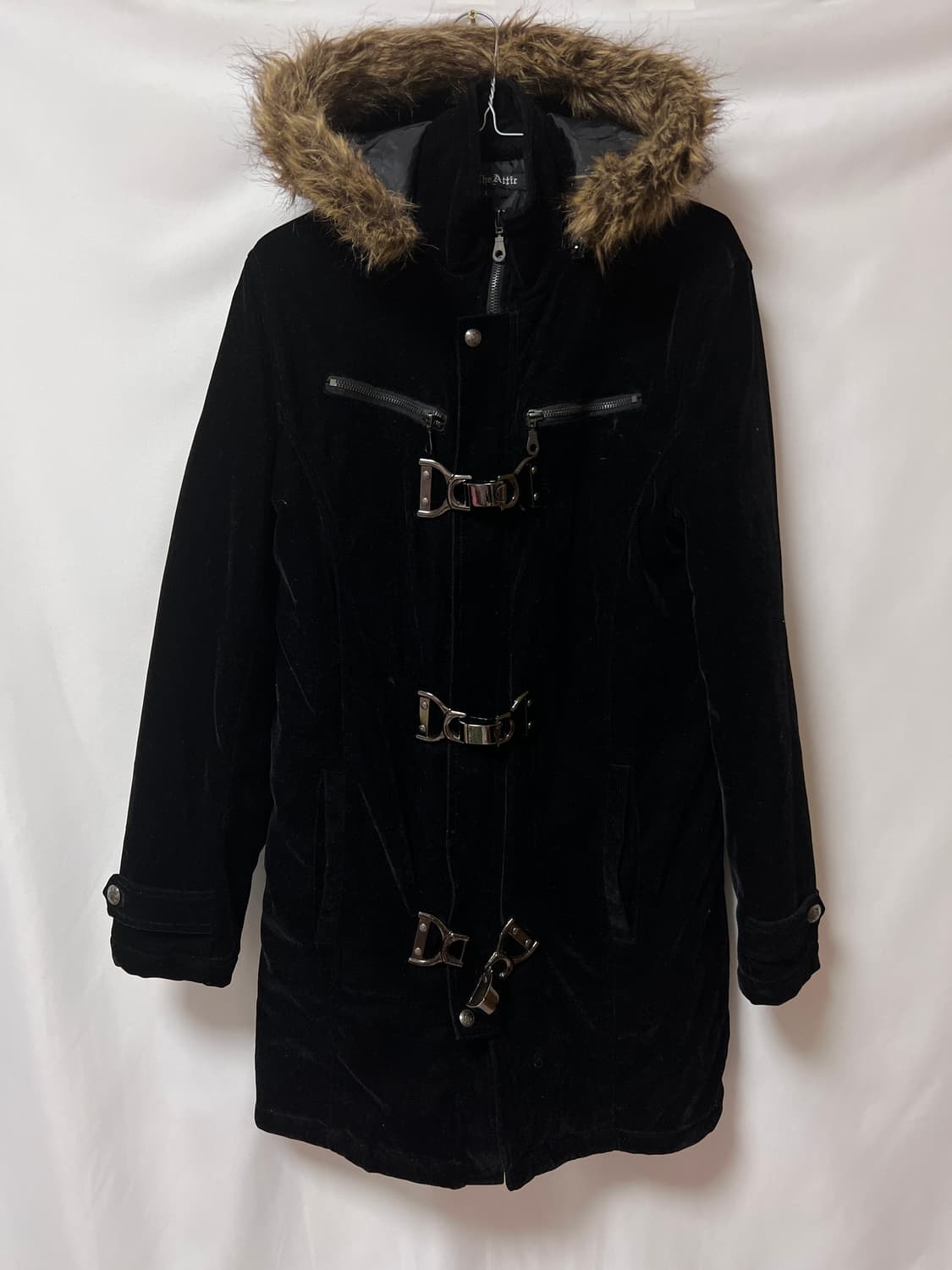 buckle detail fur hood coat 상품이미지2