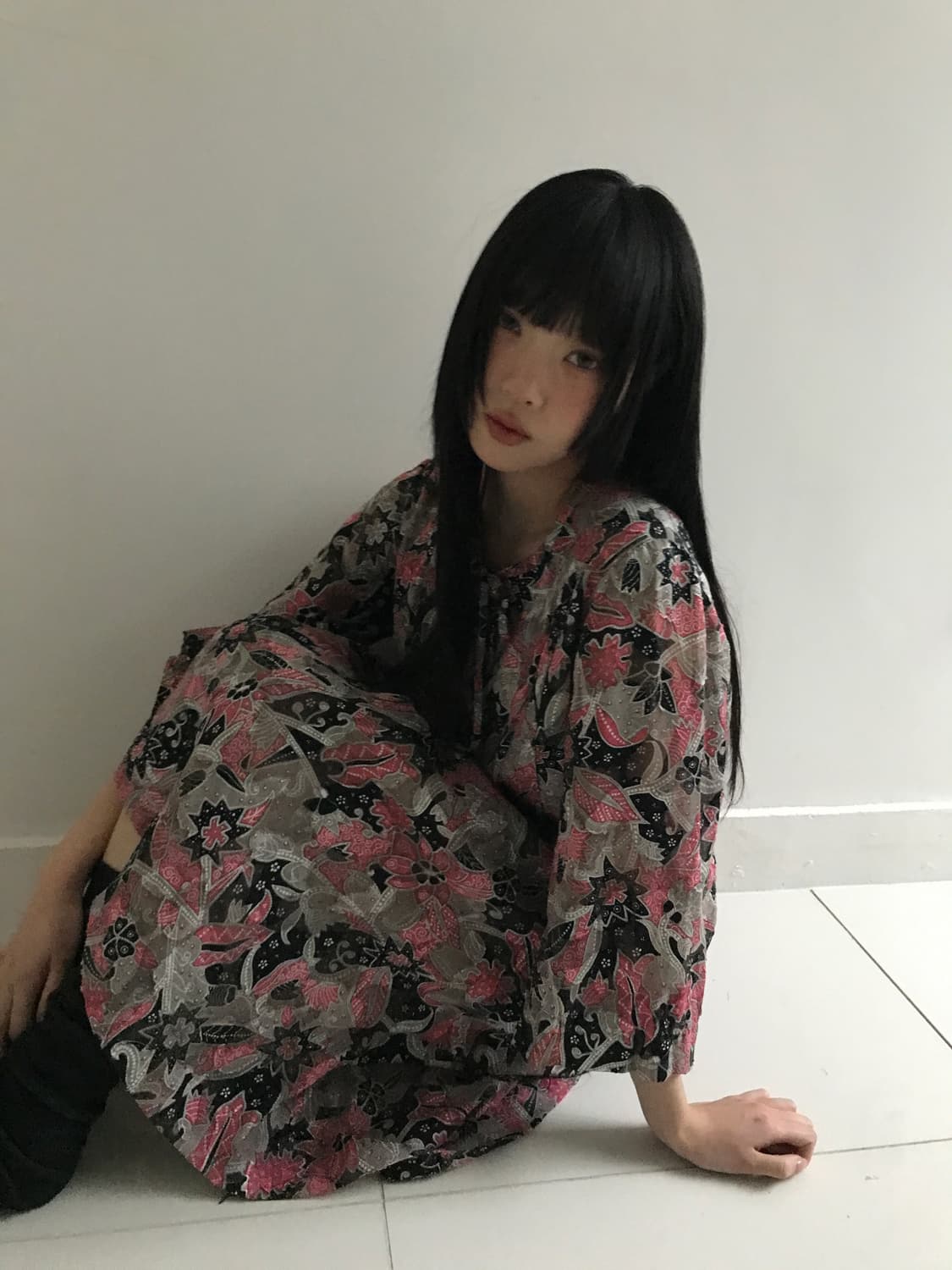 Oriental Shirring U Neck Dress 상품이미지2