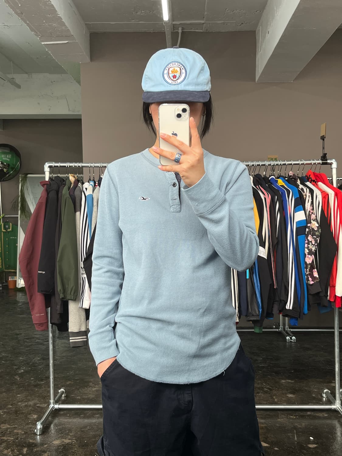 홀리스터 헨리넥 와플 롱슬리브 티셔츠 상품이미지1