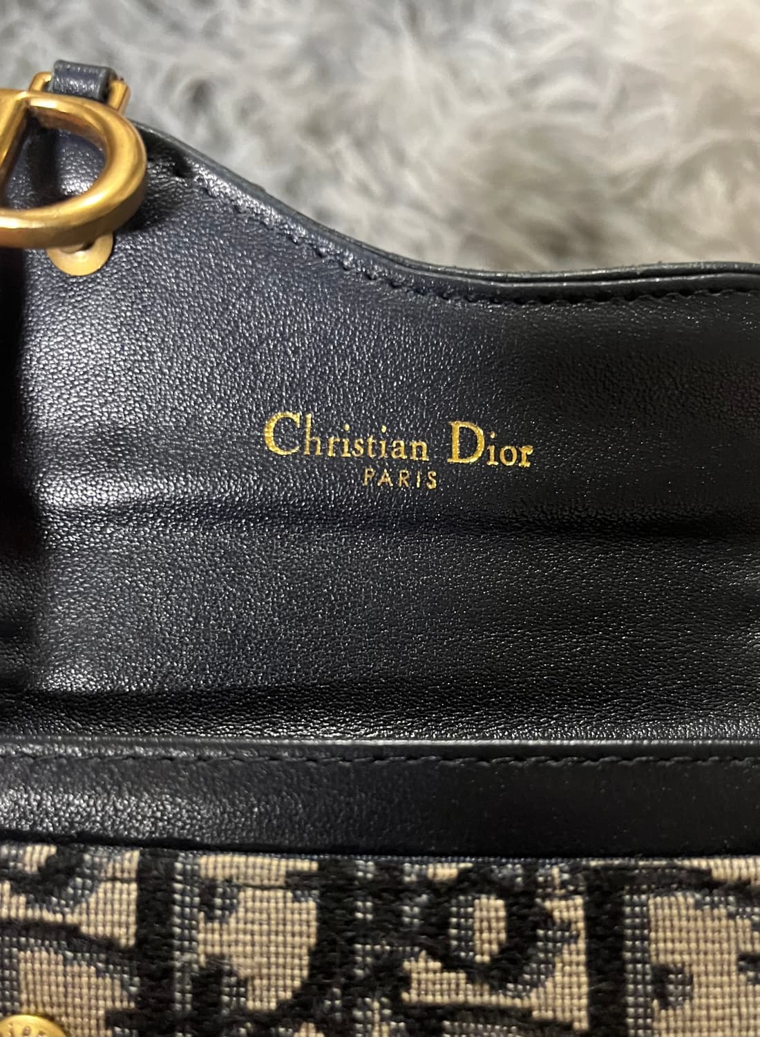 디올 새들 카드지갑 블루 상품이미지4