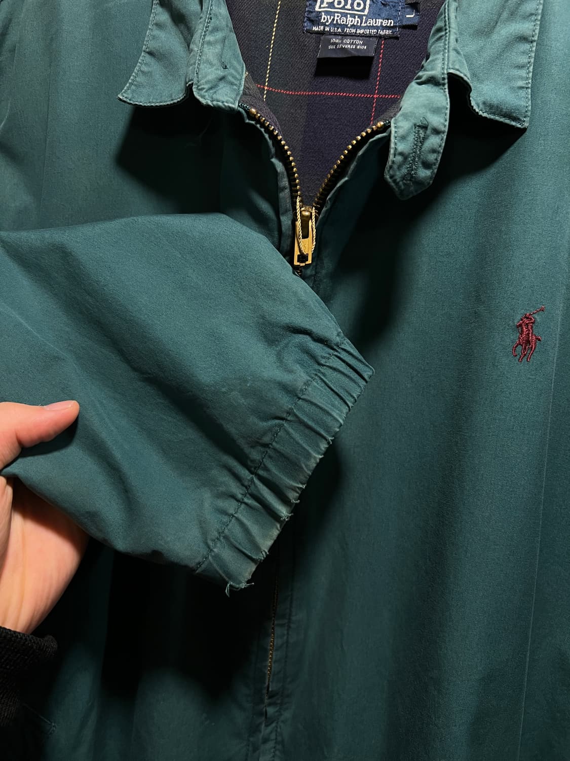 [L]80s OG 폴로 랄프로렌 Made in USA 그린 드리즐러 자켓 상품이미지3