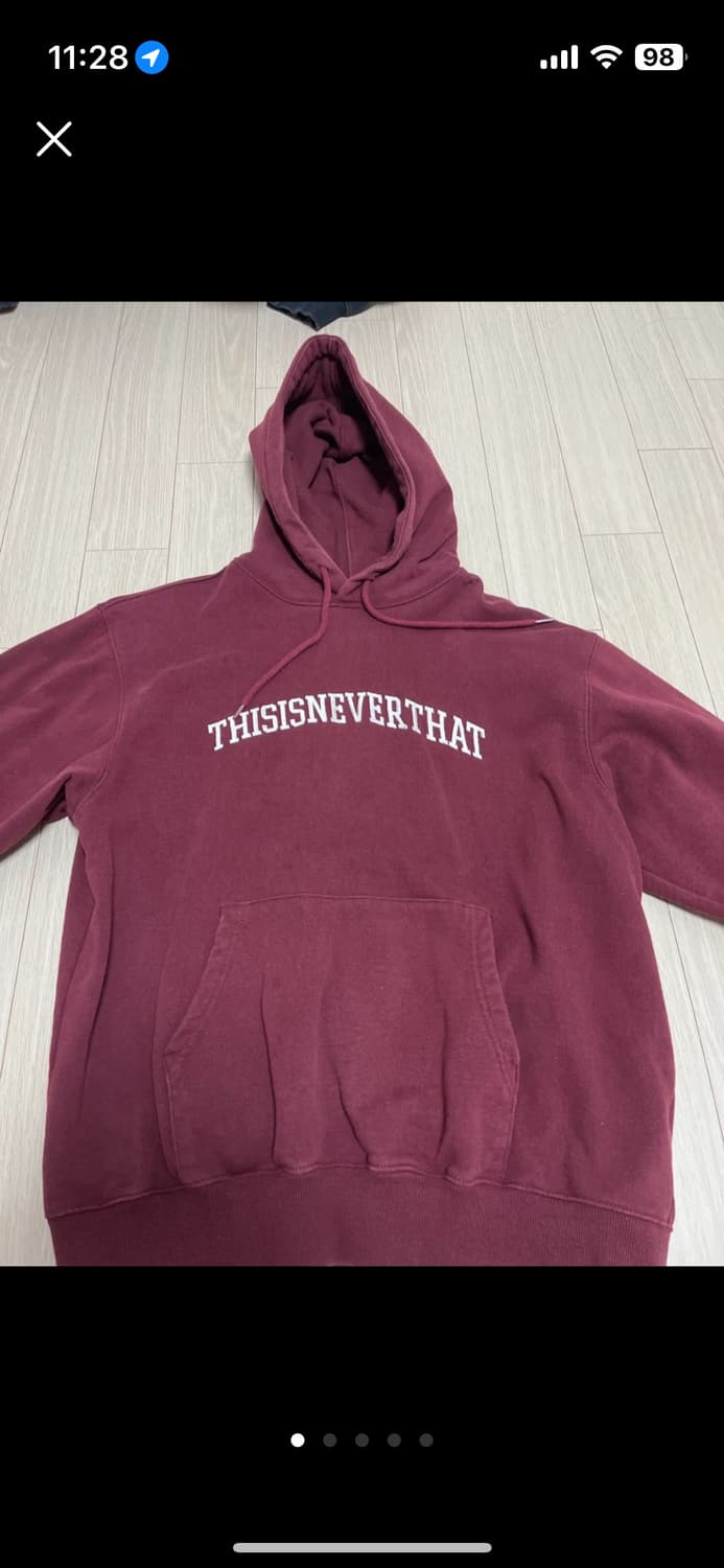 디스이즈네버댓 버건디 후드티 M (기모 있음) 상품이미지1
