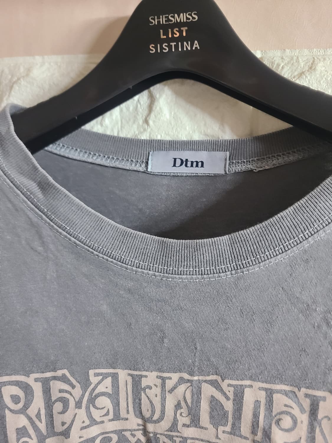 dtm 프린팅 반팔 티셔츠 회색(105) 상품이미지3