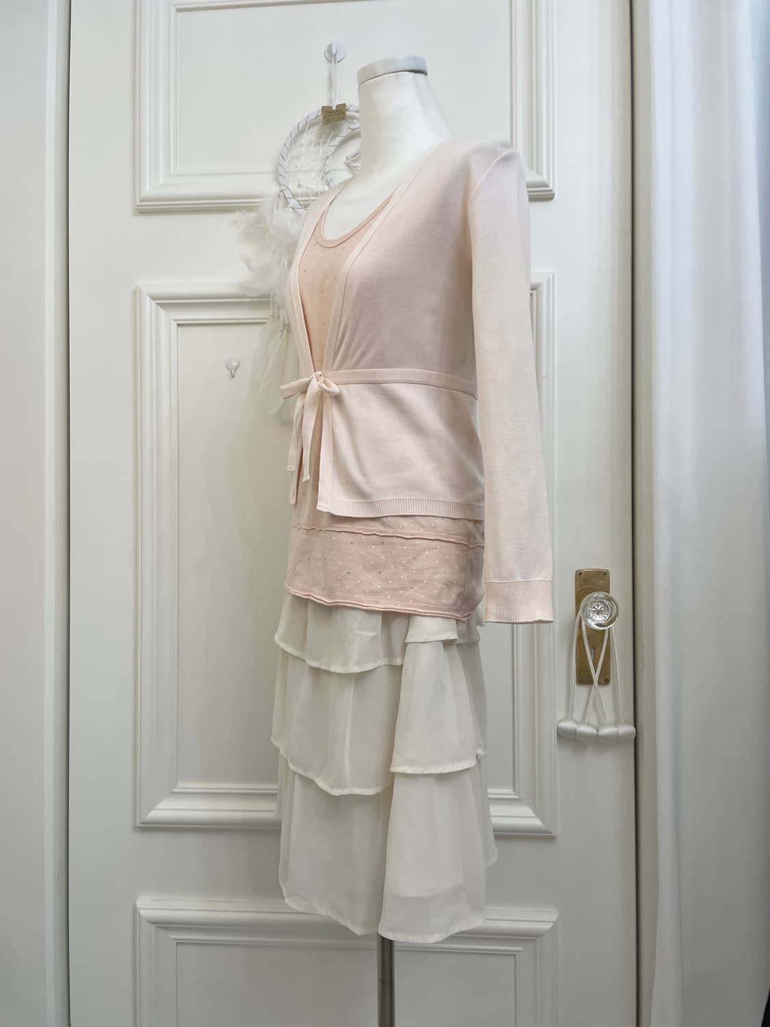 ivory shirring layered skirt 상품이미지6