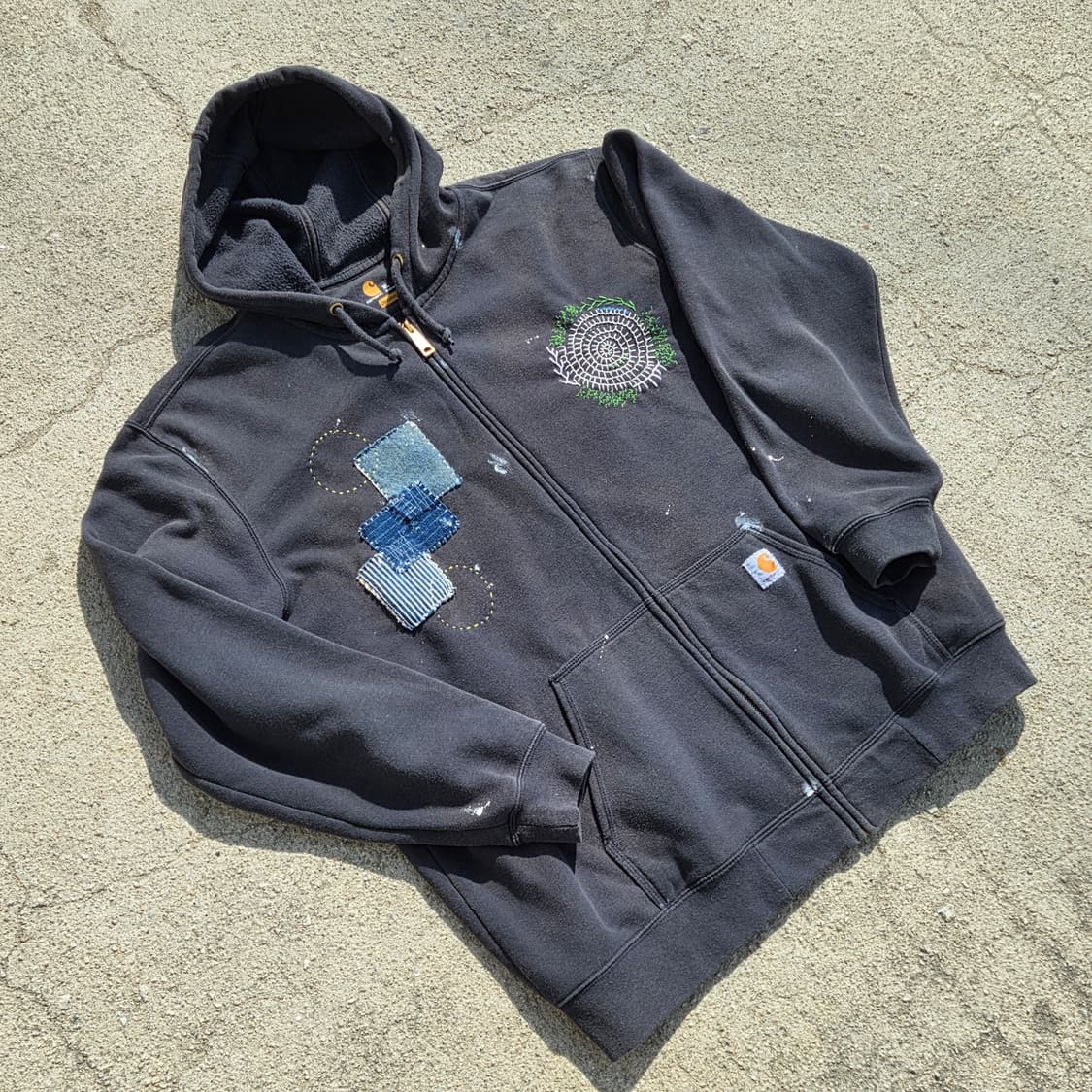 S.O/자수, 패치워크 커스텀 후드집업 상품이미지1