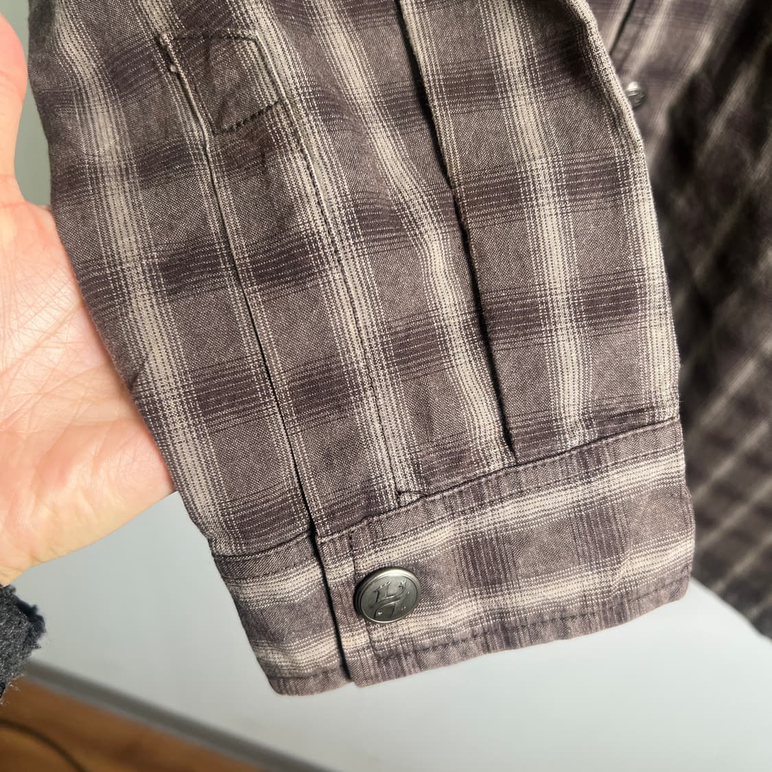 JPN VTG 브라운 체크 셔츠 자켓 상품이미지7