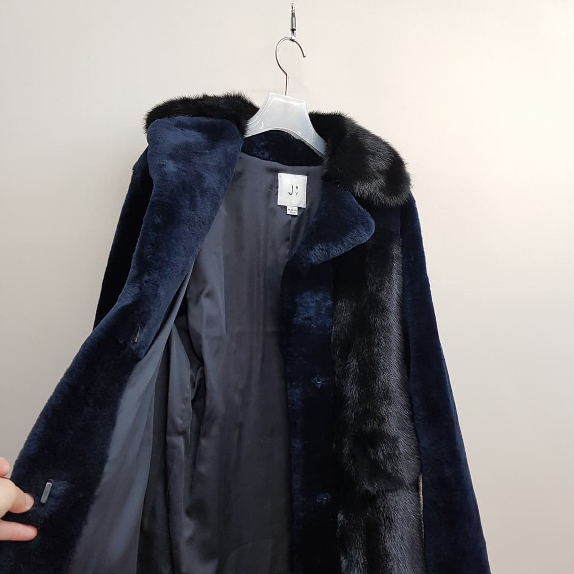 JBY 천연 양모 & 밍크 콤비 퍼 코트 77사이즈 상품이미지3