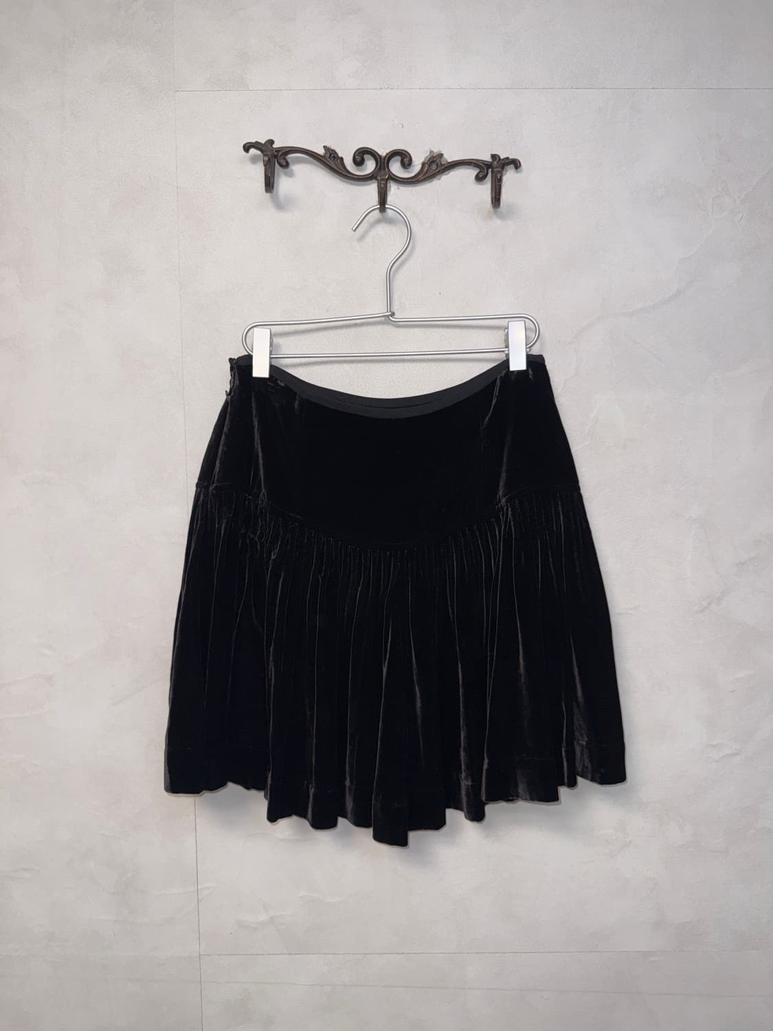 Polo Ralph Lauren black velvet pleats sk 상품이미지3